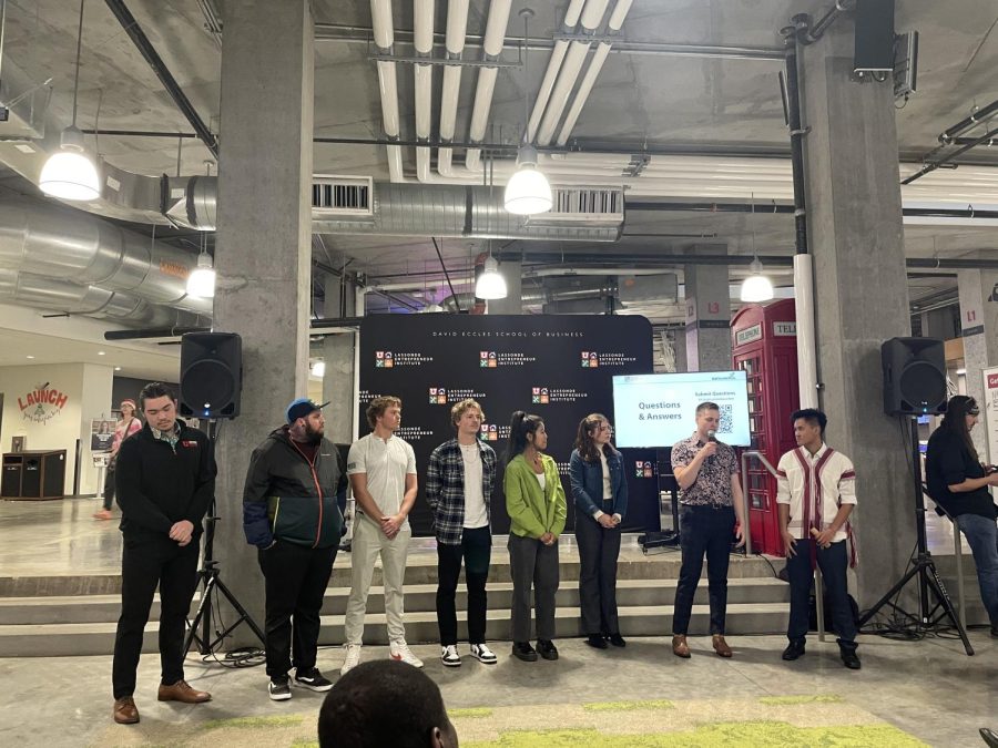 At the Get Seeded live pitch event, eight different teams presented their ideas to students in the crowd. These teams were competing for the top three spots to receive grants to use for their business idea.