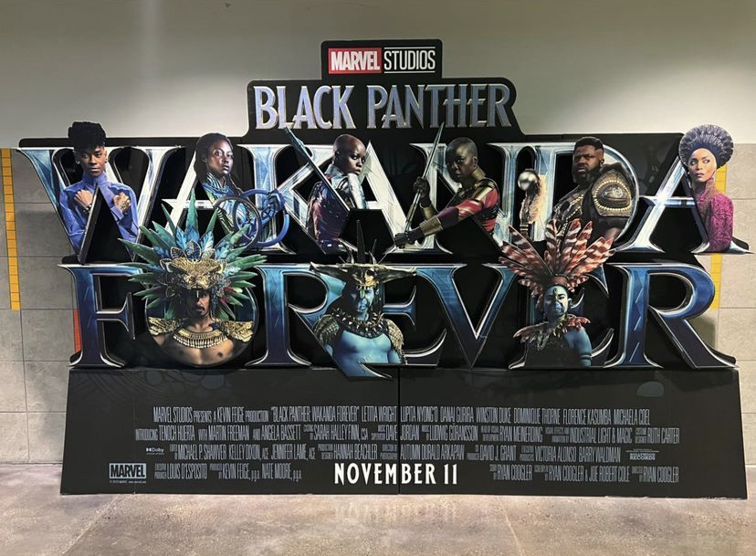 Wakanda Forever theater sign (Photo by Heather Hopkins | The Daily Utah Chronicle)