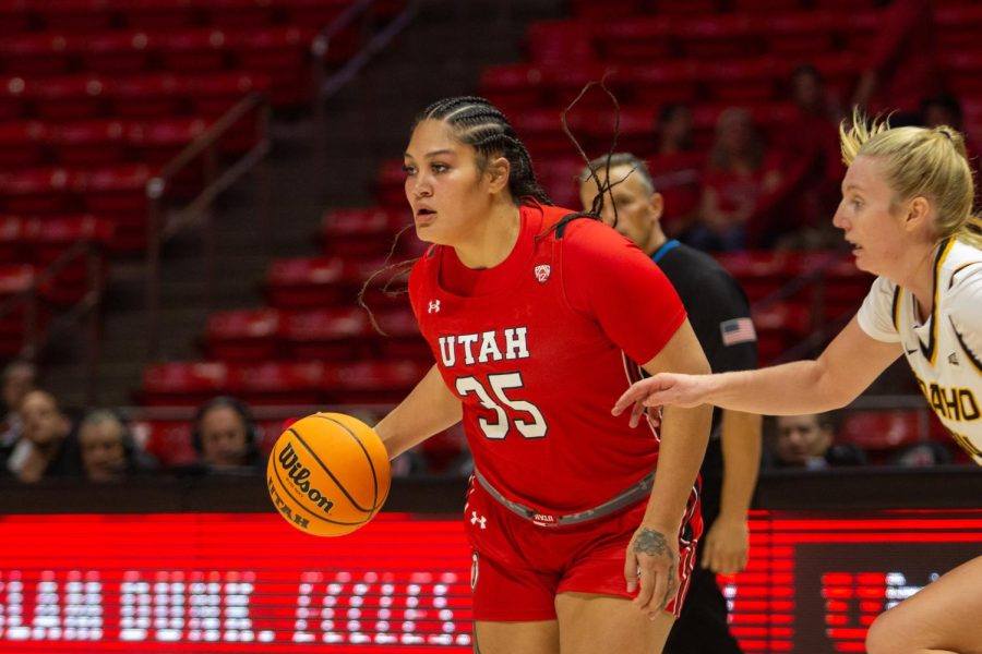 The University of Utah womens basketball team takes on the Idaho team at the Jon. M. Huntsman Center in Salt Lake City, Utah, on Nov. 7 2022.