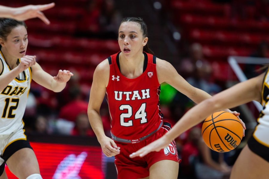 The University of Utah womens basketball team takes on the Idaho team at the Jon. M. Huntsman Center in Salt Lake City, Utah, on Nov. 7 2022.