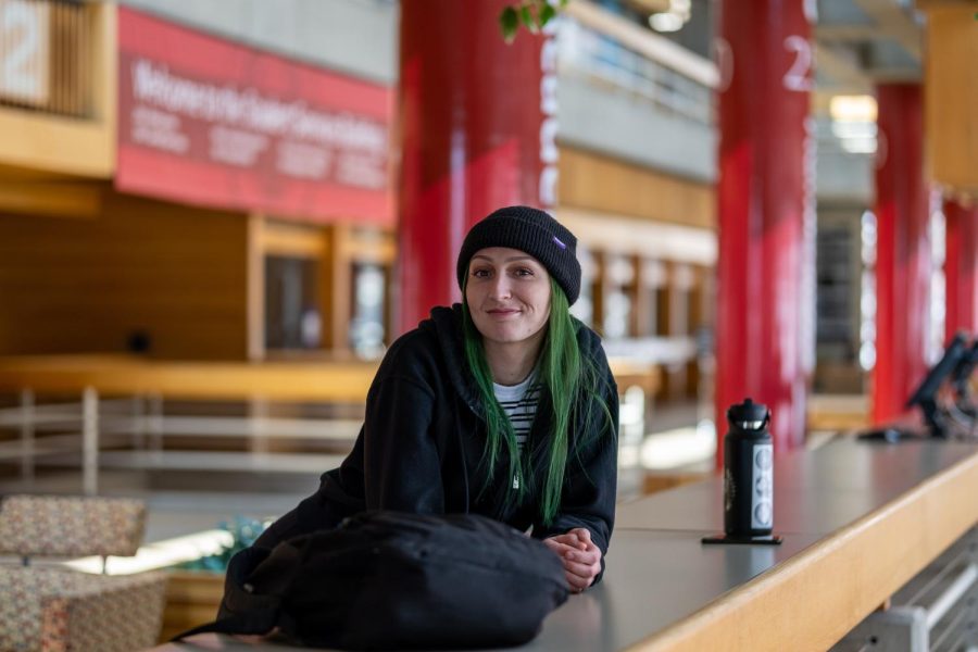 Courtney Neilson poses at the University of Utah Student Services Building in Salt Lake City on Thursday, April 6, 2023.