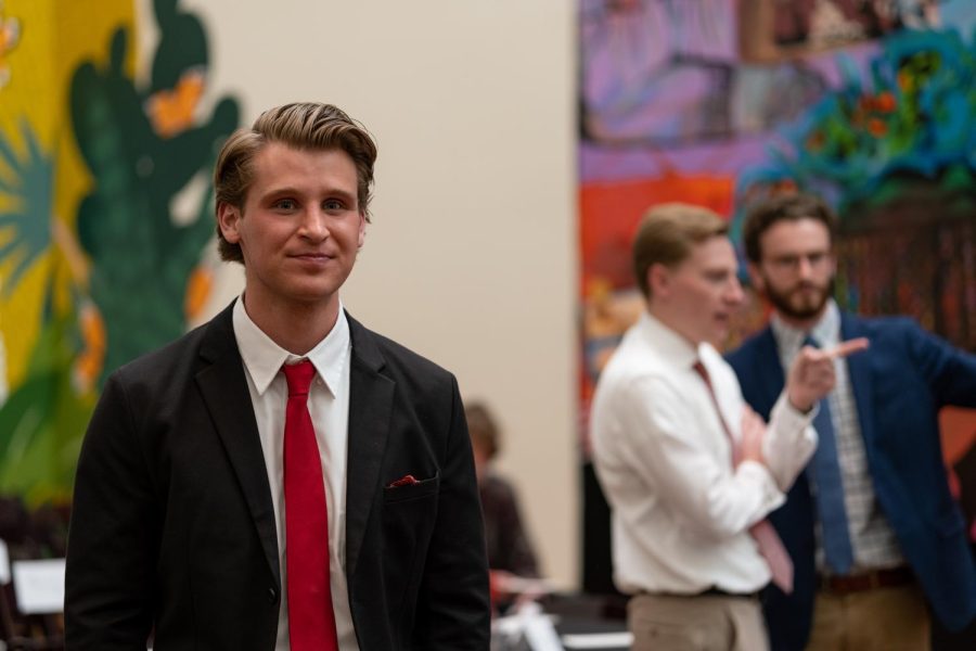 Parker Madsen during the ASUU Presidential Inauguration at the Utah Museum of Fine Arts in Salt Lake City on Wednesday, April 26, 2023.