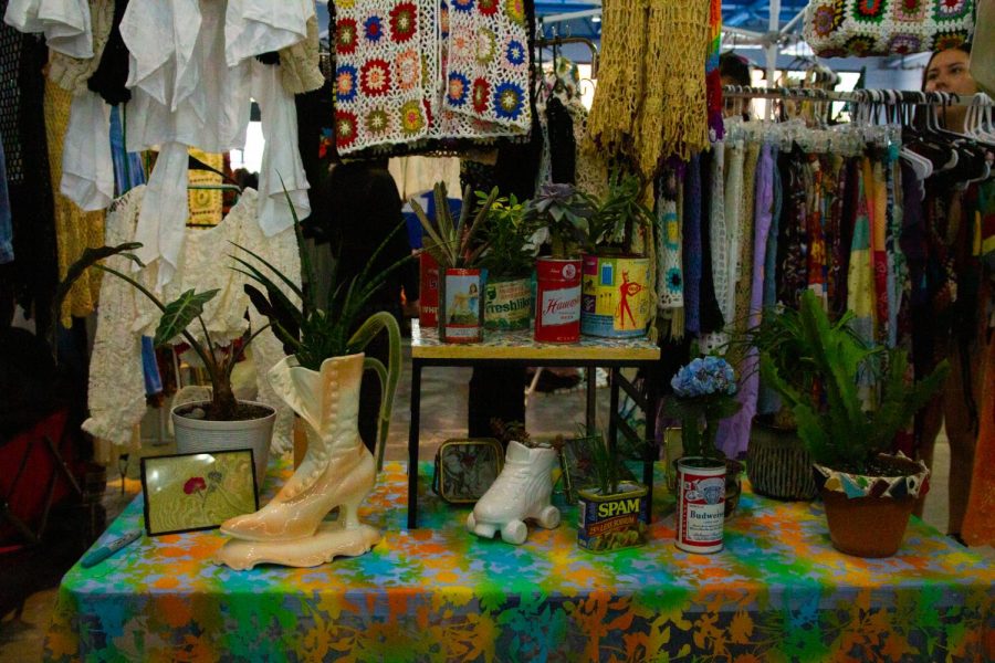 Plants+for+sale+at+Kate+Nancys+booth.+Nancy+uses+plants+from+her+own+collection+to+sell+in+funky+planters+or+vintage+cans.+%28Photo+by+Josi+Hinds+%7C+The+Daily+Utah+Chronicle%29