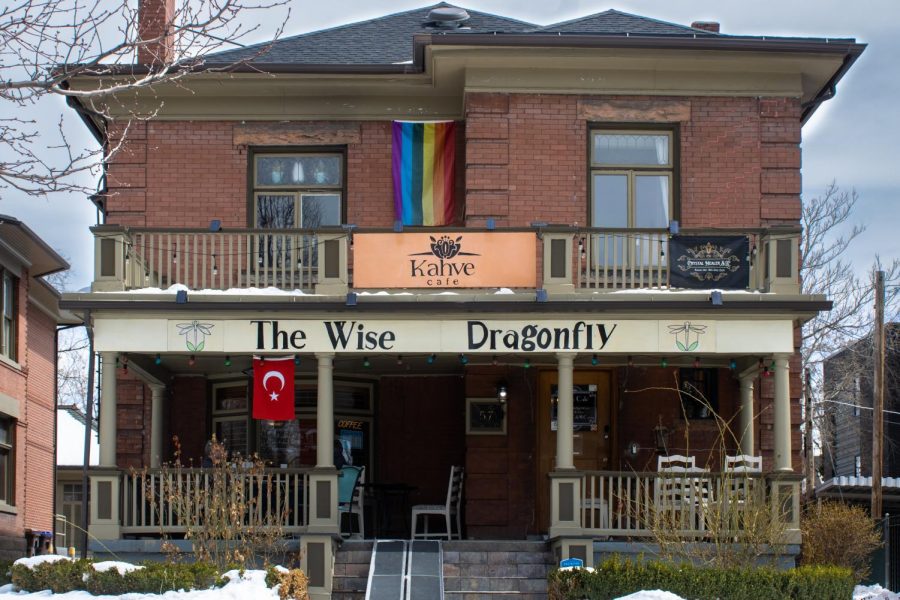 The Wise Dragonfly on 57 S and 600 E houses several local businesses, including Kahve Cafe, April 7, 2023.