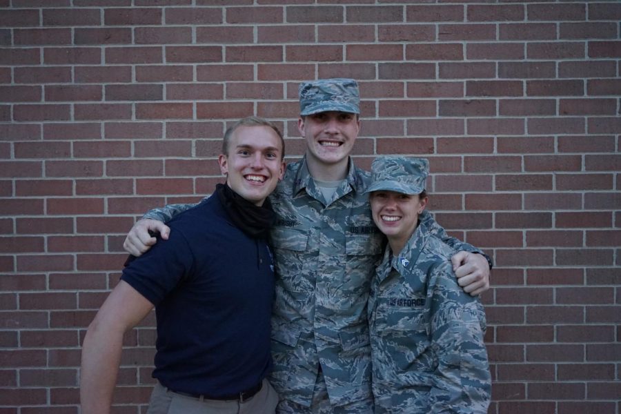 Natalie Stephens (right) with her classmates in the Air Force Reserve Officers’ Training Corp in Novemeber, 2020.