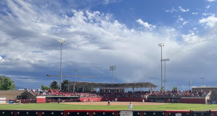 The University of Utah womens softball team takes the field against the SDSU Aztecs on Saturday, May 27, 2023.