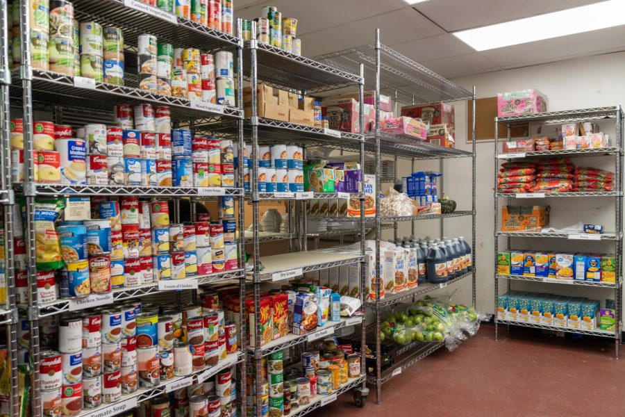 Various canned food at the Feed U Pantry at A. Ray Olpin Student Union in Salt Lake City on Sept. 27, 2021.