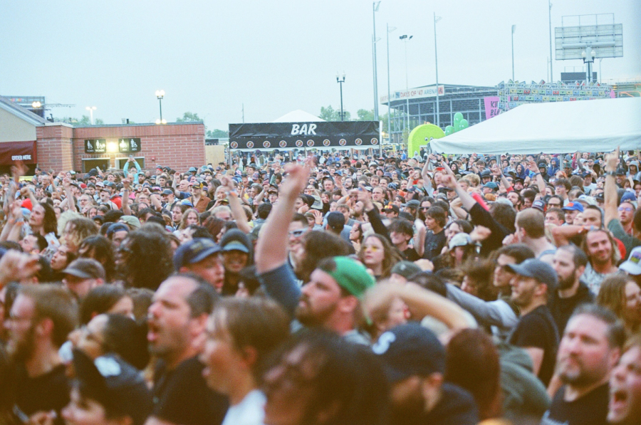 Fans in the mosh pit during Osees performance at the 2023 Kilby Block Party on May 13, 2023. (Courtesy of Robert Sagers)