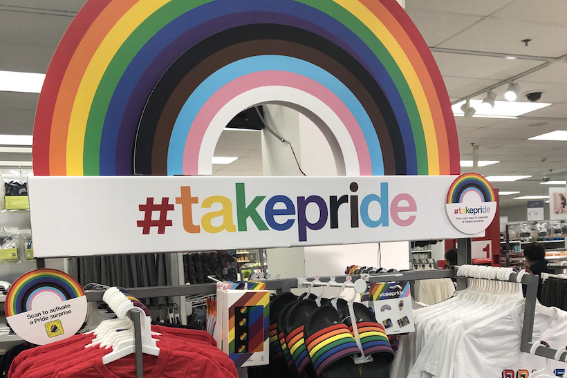 Take+Pride+merchandise+display+at+Target+in+New+York+City%2C+New+York.