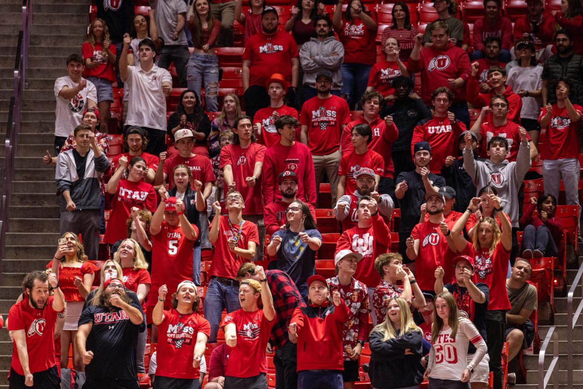 The MUSS in the game versus the UC Irvine Anteaters at the Jon M. Huntsman Center in Salt Lake City on Tuesday, March 19, 2024. (Photo by Xiangyao “Axe” Tang | The Daily Utah Chronicle)