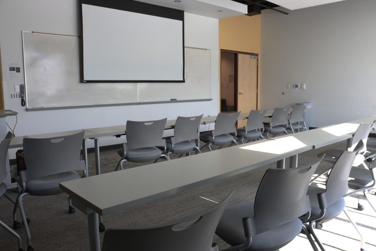 An empty classroom in Gardner Commons at the University of Utah in Salt Lake City on Monday, Sept. 11, 2023 (Photo by Sarah Karr | The Daily Utah Chronicle).