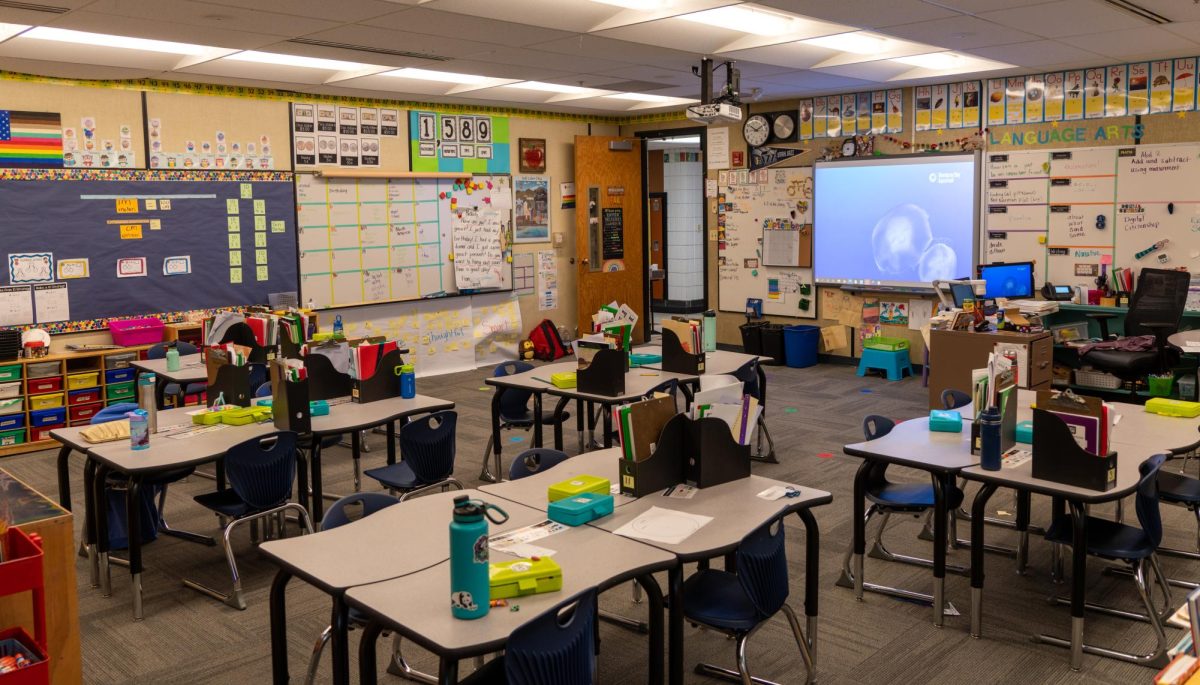 An empty classroom in Wasatch Elementary School in Salt Lake City on Sept. 17, 2021. (Photo by Xiangyao Axe Tang | The Daily Utah Chronicle)