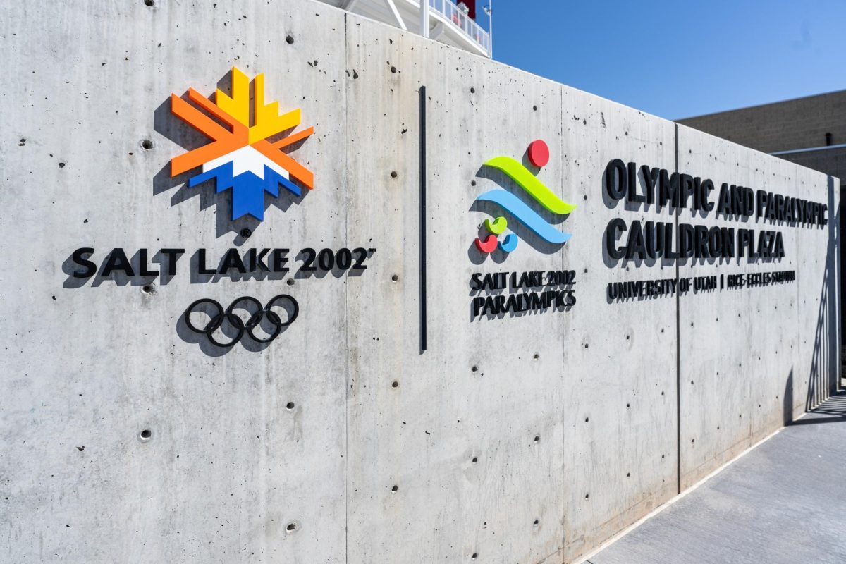 The Olympic and Paralympic Cauldron Plaza by Rice Eccles Stadium in Salt Lake City on Sept. 23, 2023. (Photo by Xiangyao Axe Tang | The Daily Utah Chronicle)