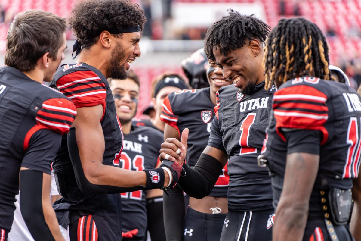 The+Utah+Utes+celebrate+after+defeating+the+Arizona+State+Sun+Devils+at+Rice-Eccles+Stadium+in+Salt+Lake+City+on+Saturday%2C+Nov.+04%2C+2023.+%28Photo+by+Xiangyao+%E2%80%9CAxe%E2%80%9D+Tang+%7C+The+Daily+Utah+Chronicle%29