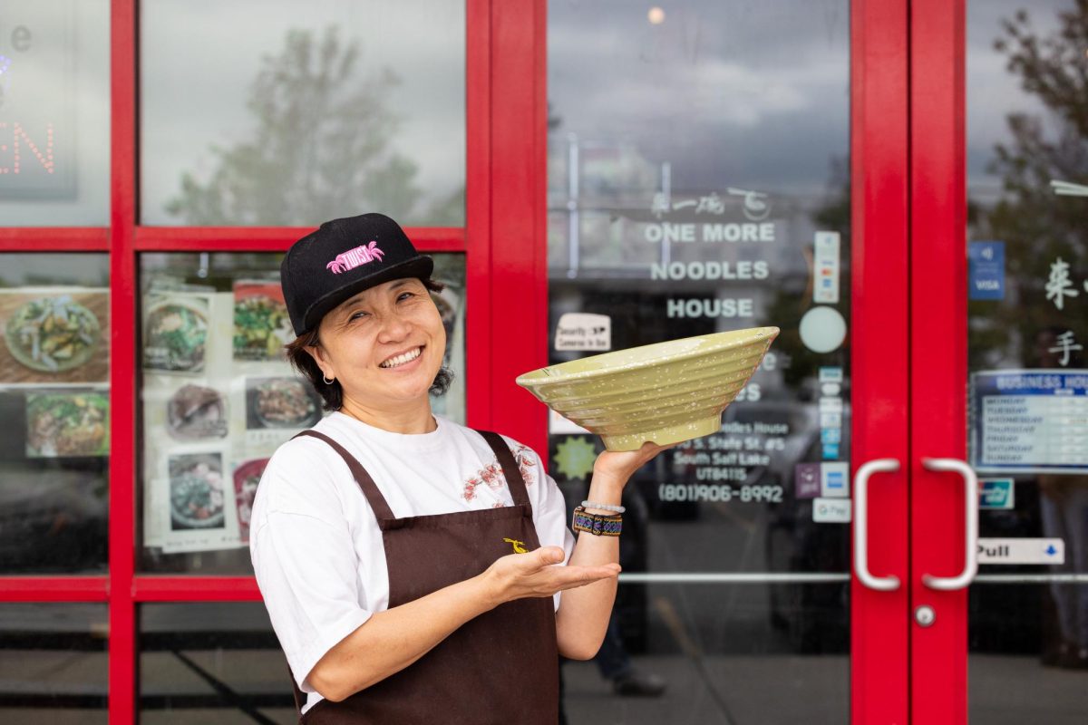Yingzi Jiang owns and operates the restaurant One More Noodle House on State Street on Oct. 10, 2023. (Photo by Sophie Felici | The Daily Utah Chronicle)