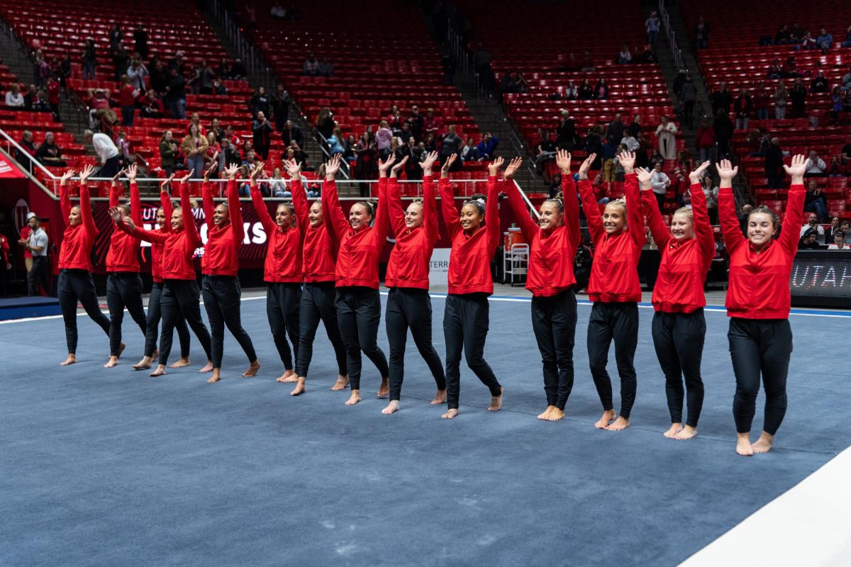 The Utah Red Rocks at the Red Rocks Preview at Jon M. Huntsman Center in Salt Lake City on Friday, Dec. 15, 2023. (Photo by Xiangyao “Axe” Tang | The Daily Utah Chronicle)