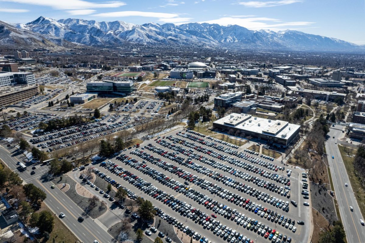 The MEB Parking Lot on the University of Utah campus in Salt Lake City on Wednesday, Feb. 28, 2024. (Photo by Xiangyao “Axe” Tang | The Daily Utah Chronicle)