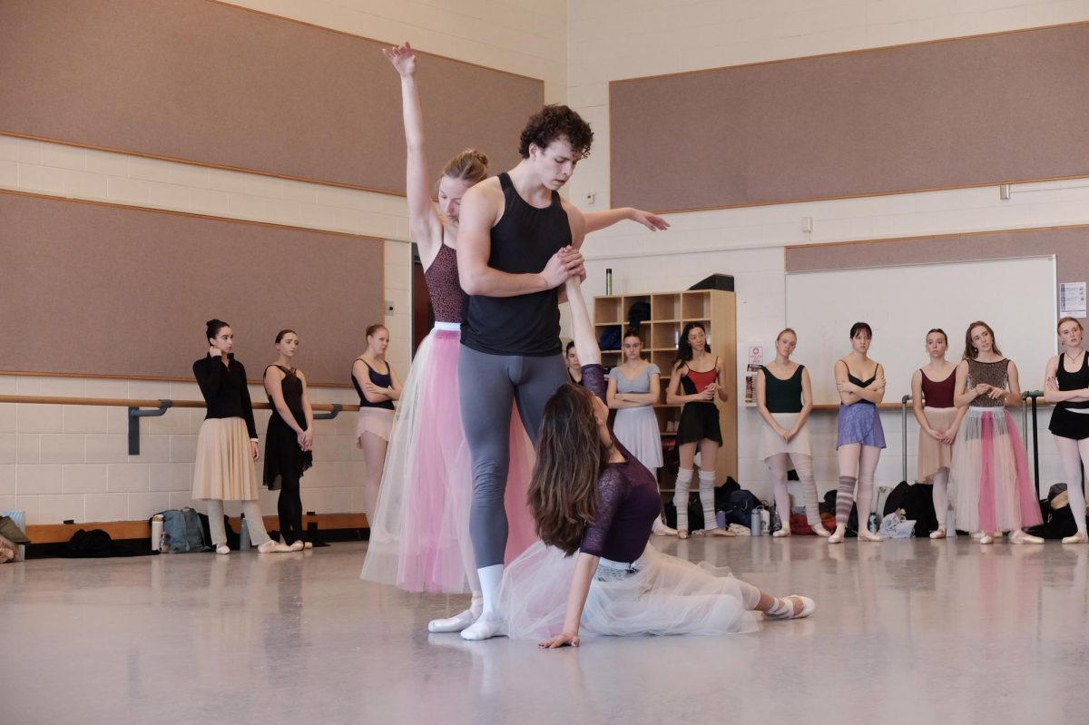 The School of Dance Utah Ballet rehearses Serenade on Jan. 27, 2024. (Photo by Haley Freeman | The Daily Utah Chronicle)