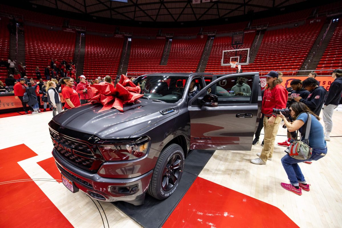 A 2024 Ram 1500 Big Horn Night Edition at the Crimson Collective event at the Jon M. Huntsman Center in Salt Lake City on Dec. 13, 2023. (Photo by Xiangyao Axe Tang } The Daily Utah Chronicle)