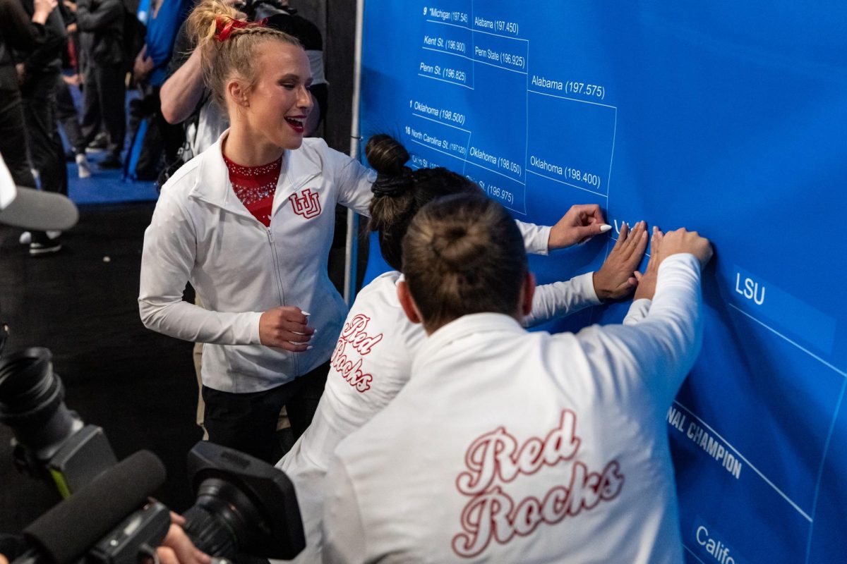 The Utah Red Rocks advances to the NCAA Gymnastics Championships finals at Dickies Arena in Fort Worth, TX on Thursday, April 18, 2024. (Photo by Xiangyao “Axe” Tang | The Daily Utah Chronicle)
