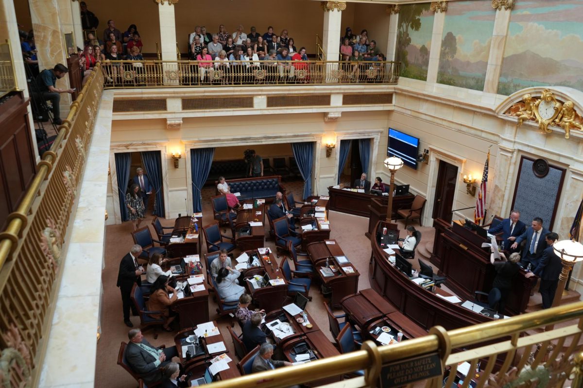 The discussions surrounding S.J.R. 401 started on the Senate floor. (Photo by Teresa Chaikowsky | The Globe)