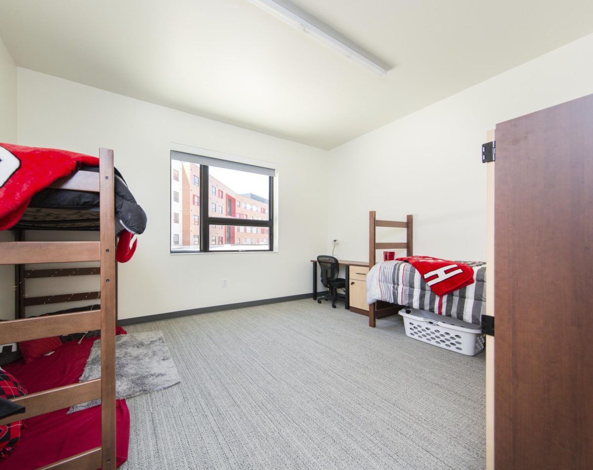 A dorm room with Ute decorations at the University of Utah