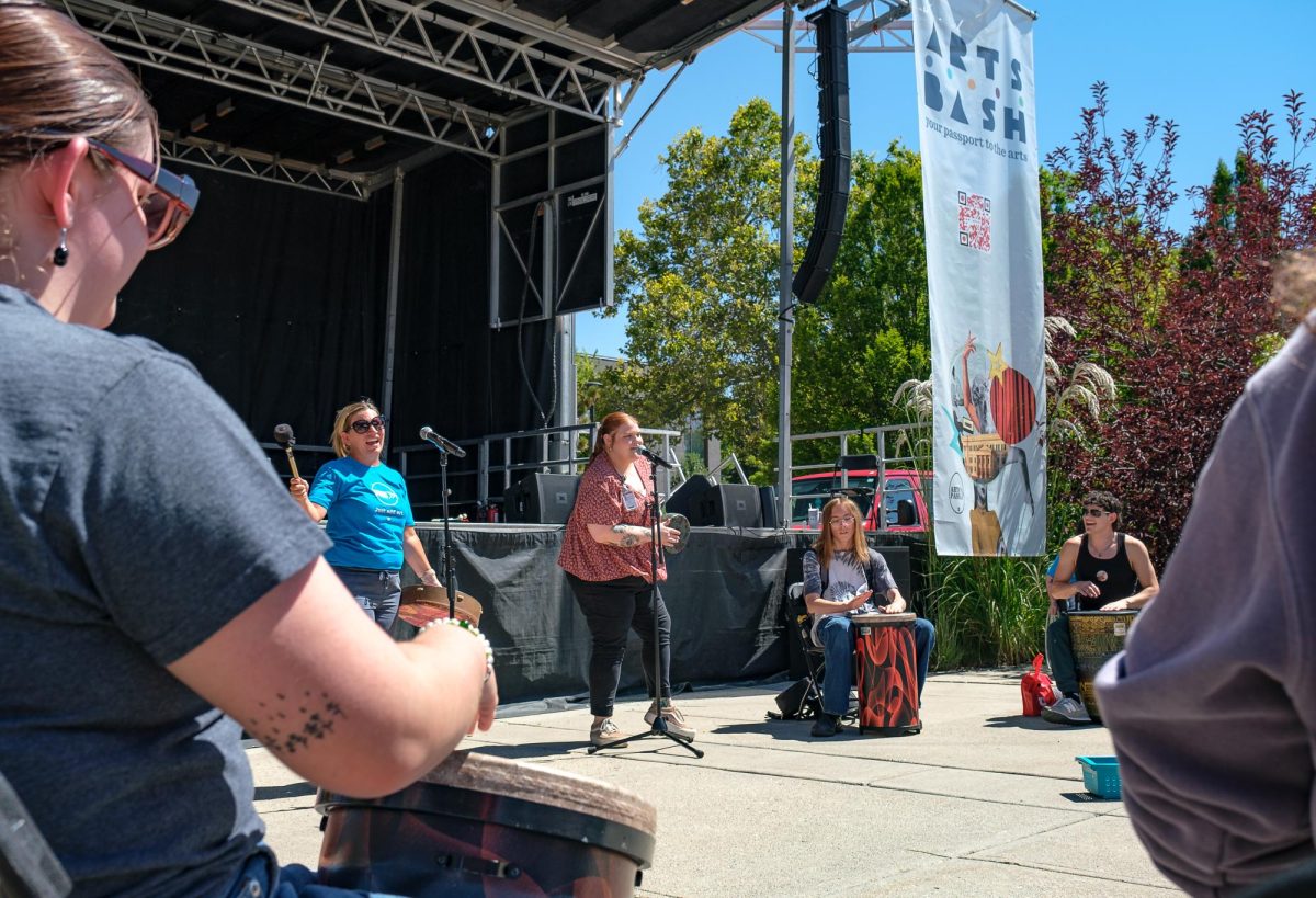 U students play various African percussion instruments during the 2024 Arts Bash at the University of Utah in Salt Lake City on Aug. 28, 2024. (Photo by Marco Lozzi | The Daily Utah Chronicle)