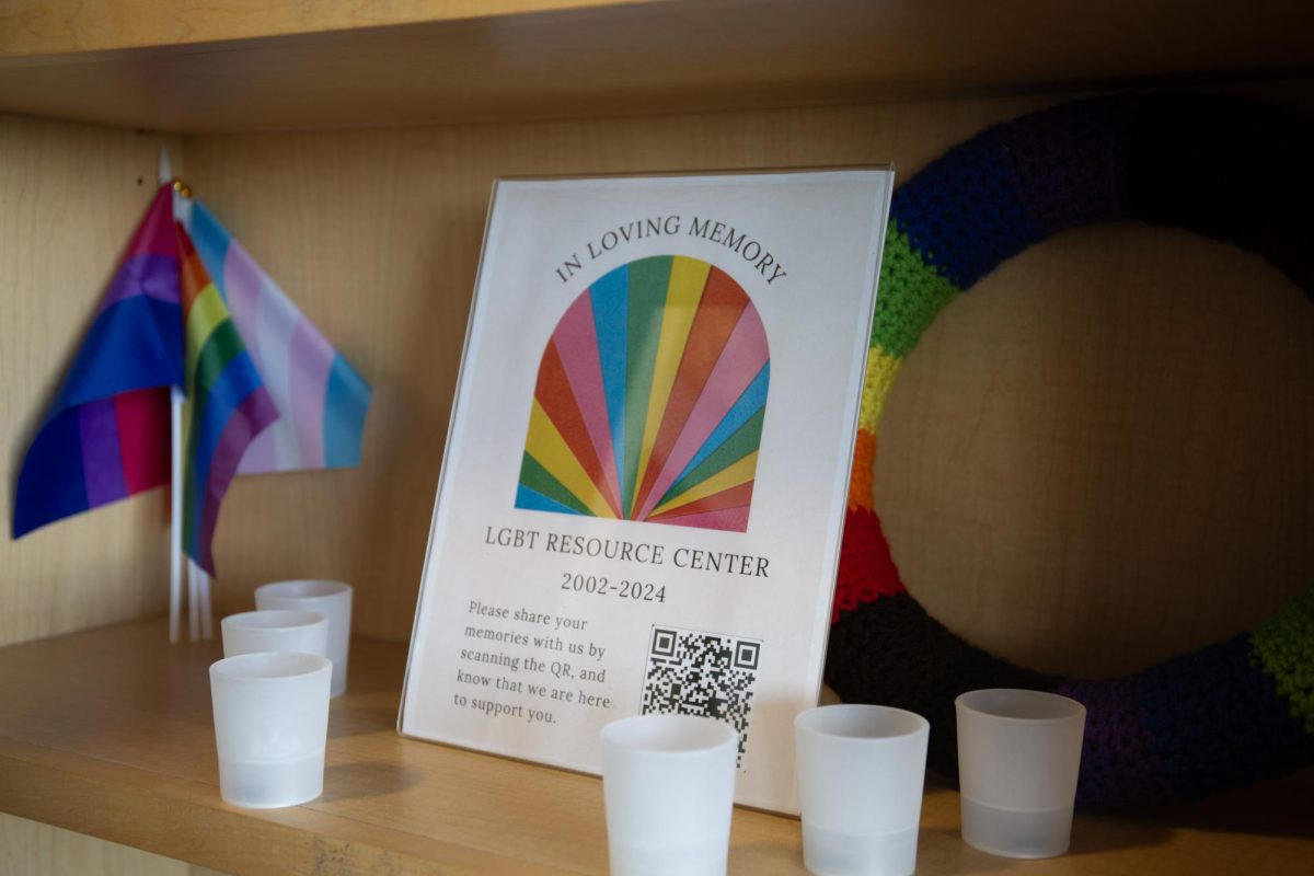 The Union's Center for Community and Cultural Engagement displays a shrine for the LGBT Resource Center, a student support organization shut down following the passage of HB 261. (Photo by Addy Cowley | The Daily Utah Chronicle)