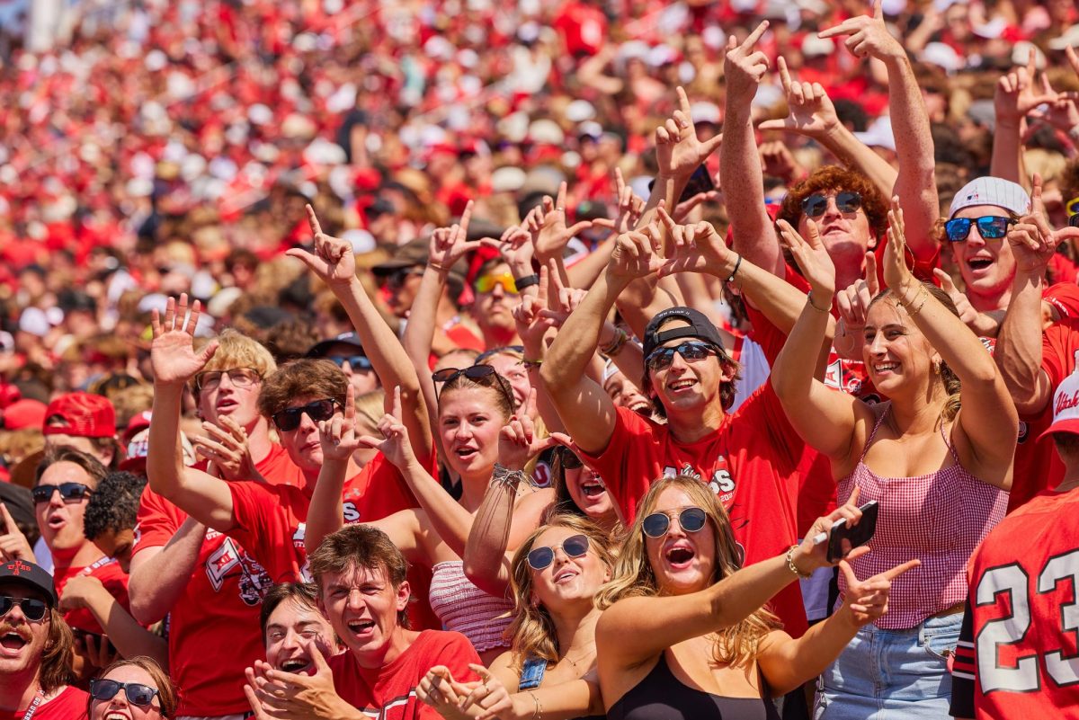 The MUSS cheers during the University of Utah versus Baylor University football game at Rice-Eccles Stadium in Salt Lake City on Saturday, Sept. 7, 2024. (Photo by Luke Larsen | The Daily Utah Chronicle)