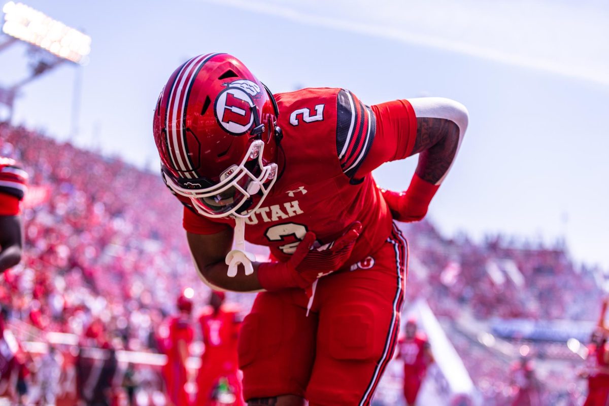 Utes running back Micah Bernard (2) during the home football game against Baylor University at Rice-Eccles Stadium in Salt Lake City on Saturday, Sept. 7, 2024. (Photo by Samantha Lazenby | The Daily Utah Chronicle)