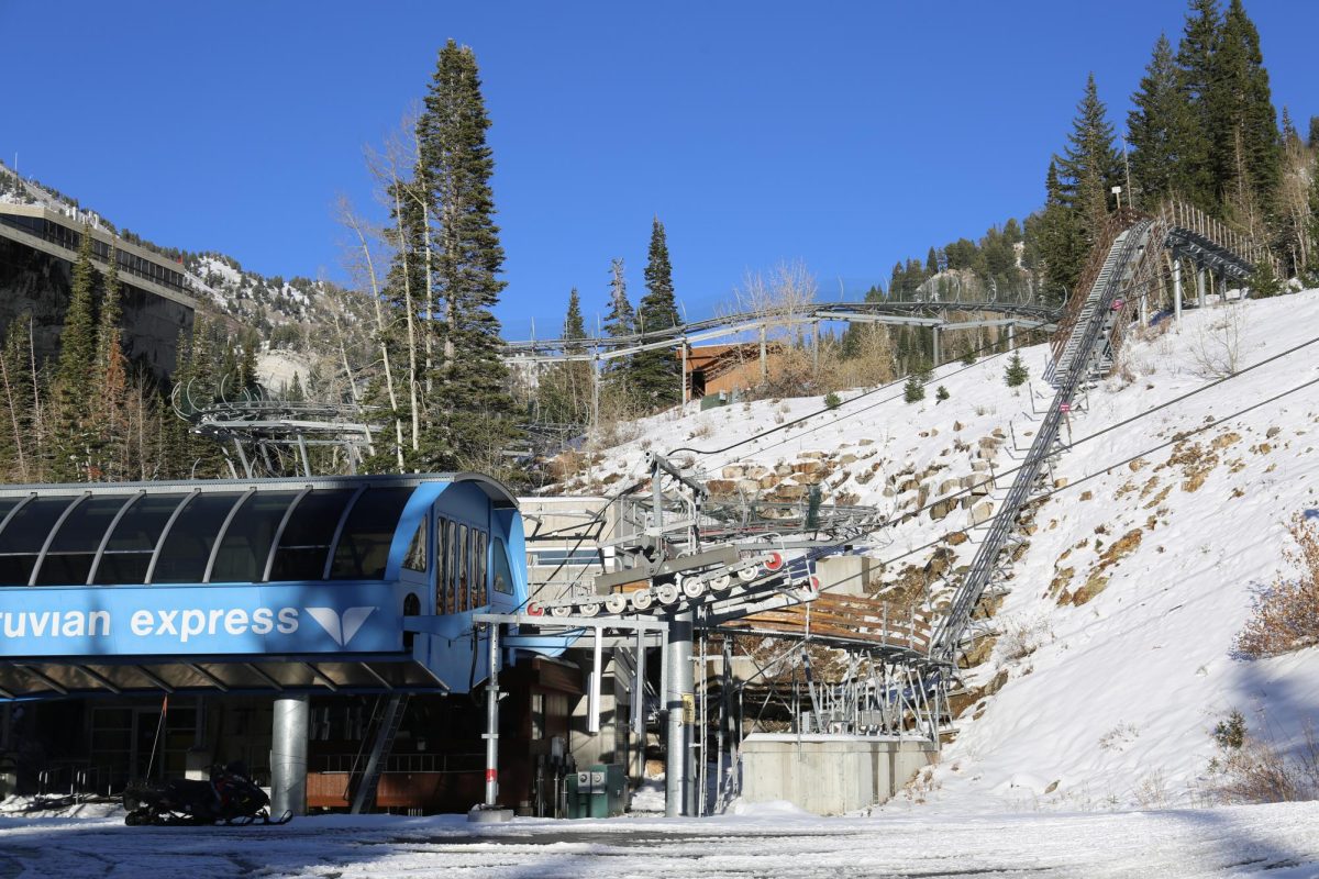 Snowbird Resort's Peruvian Express chairlift and Mountain Coaster on Friday, Nov. 8, 2024 in Little Cottonwood Canyon, UT. (Photo by Addy Cowley | The Daily Utah Chronicle)