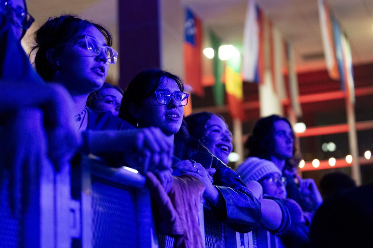 Students watching Ritt Momney at RedFest at the University of Utah in the A. Ray Olpin Student Union Ballroom in Salt Lake City on Nov. 15, 2024. (Photo by Addy Cowley | The Daily Utah Chronicle)