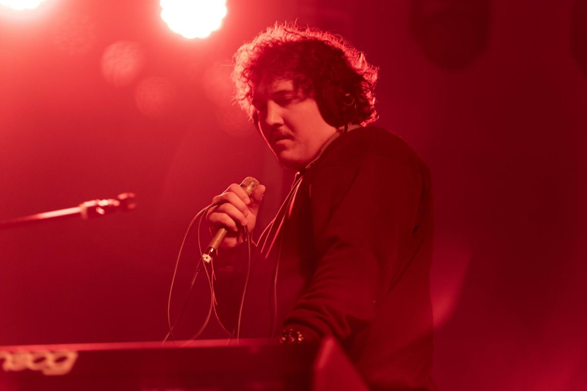 Jack Rutter, lead singer of Ritt Momney, at RedFest at the University of Utah in the A. Ray Olpin Student Union Ballroom in Salt Lake City on Nov. 15, 2024. (Photo by Addy Cowley | The Daily Utah Chronicle)