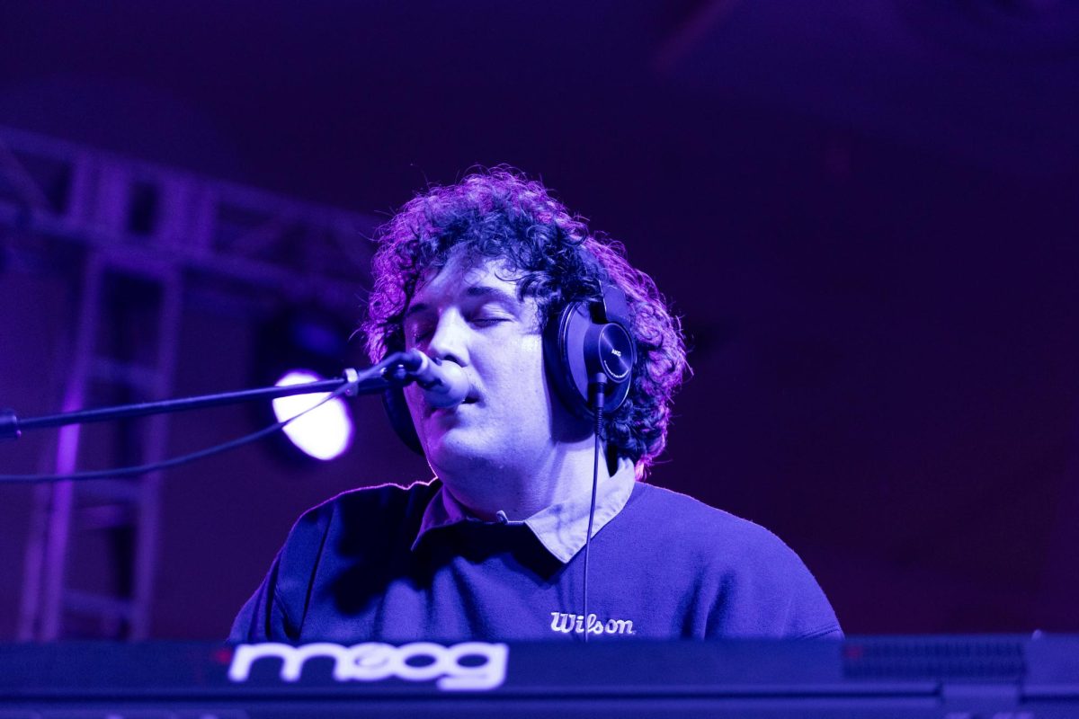 Jack Rutter, lead singer of Ritt Momney, at RedFest at the University of Utah in the A. Ray Olpin Student Union Ballroom in Salt Lake City on Nov. 15, 2024. (Photo by Addy Cowley | The Daily Utah Chronicle)