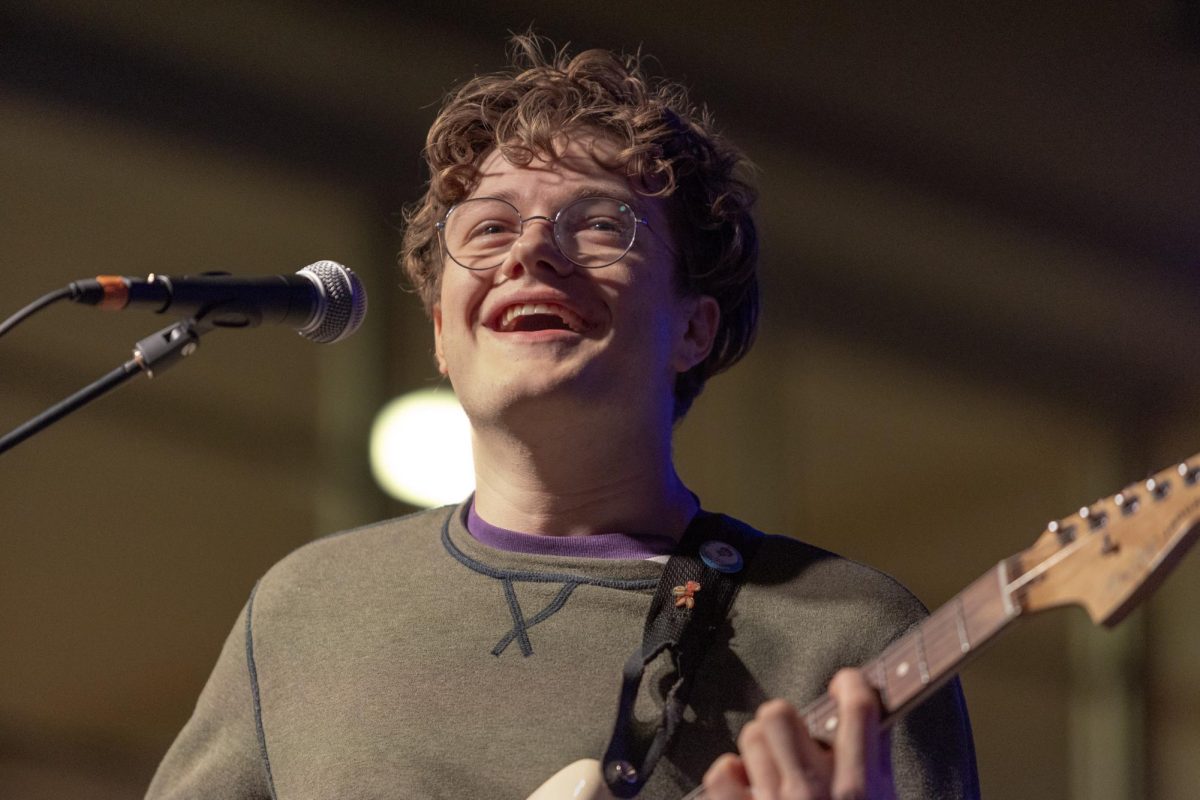 Sam Hurtado, lead singer of Hurtado, performs at RedFest at the University of Utah in the A. Ray Olpin Student Union Ballroom in Salt Lake City on Nov. 15, 2024. (Photo by Addy Cowley | The Daily Utah Chronicle)