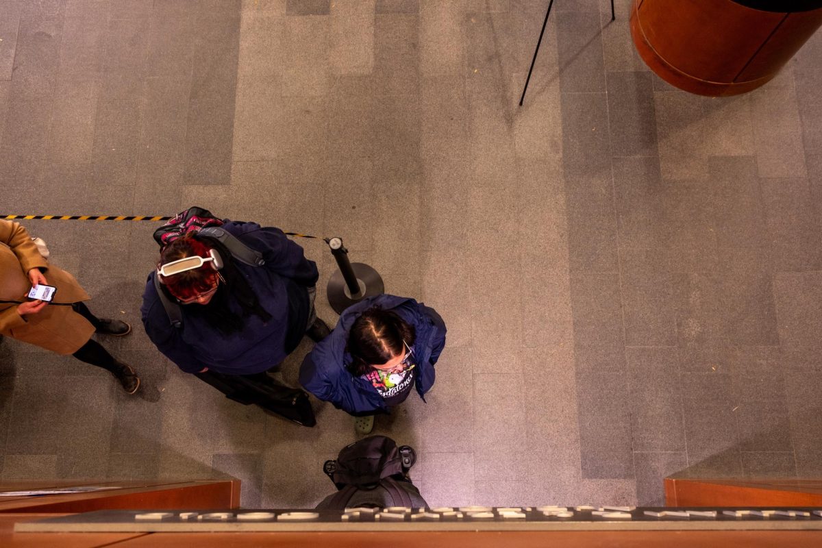 University of Utah students stand in line to vote at the J. Willard Marriott Library in Salt Lake City on Tuesday, Nov. 5. (Photo by Madeline Van Wagenen | The Daily Utah Chronicle)