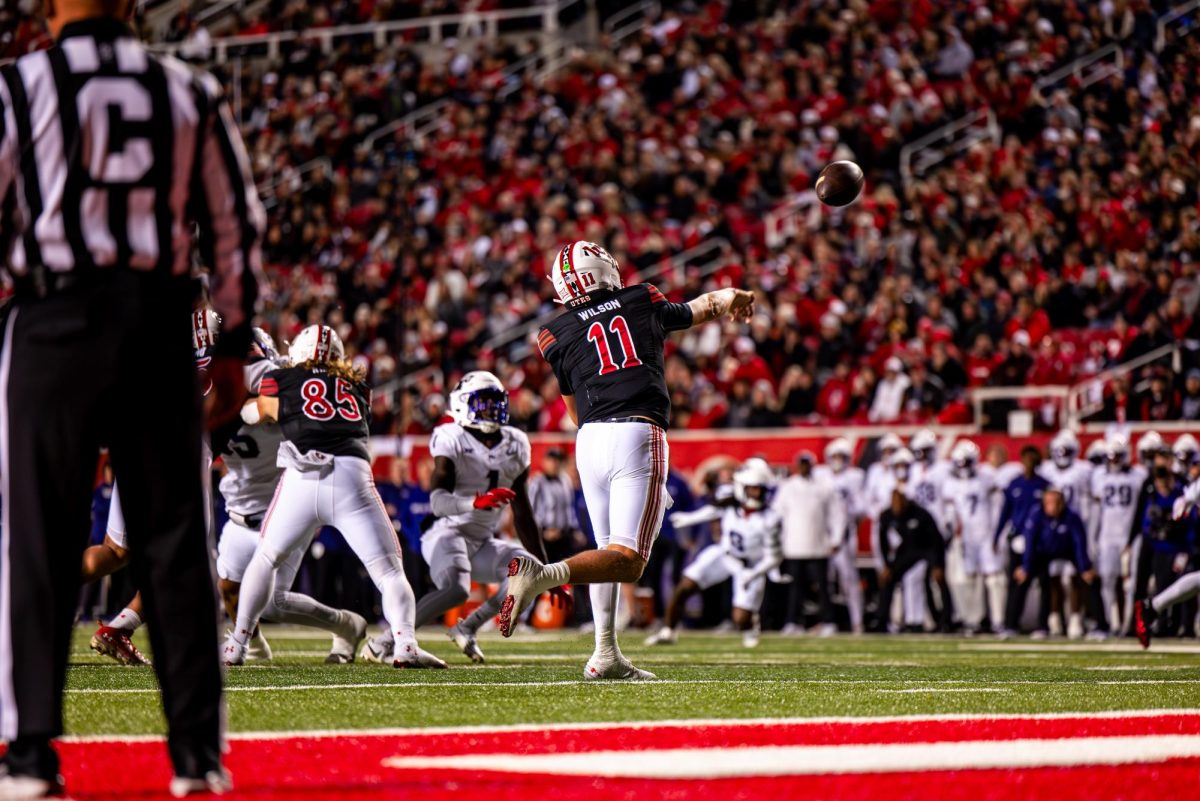 University of Utah freshman quarterback Isaac Wilson(11) in the matchup against TCU on Saturday, October 18, 2024 in Salt Lake City, Utah. (Photo by Samantha Lazenby | The Daily Utah Chronicle)