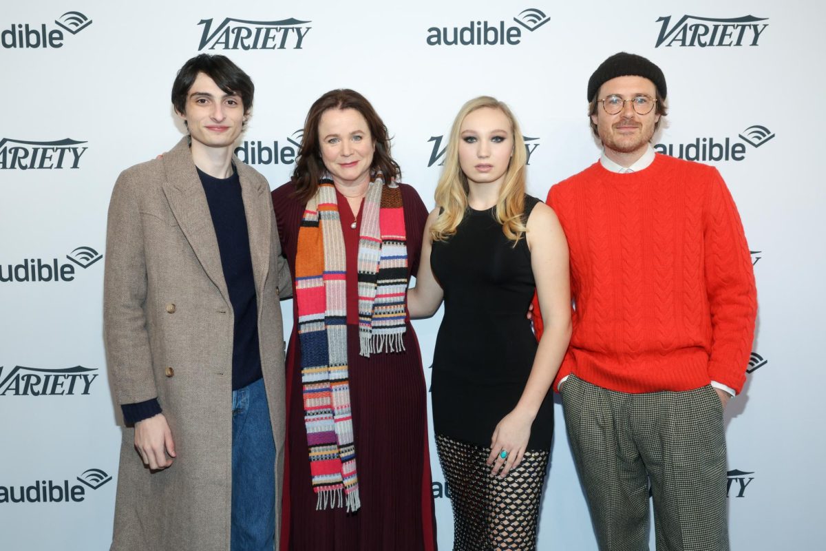 Finn Wolfhard, Emily Watson, Helena Zengel, Isaiah Saxon of "The Legend of Ochi" at the Variety Sundance Studio Presented by Audible Day 3 | Photographed by Christopher Polk