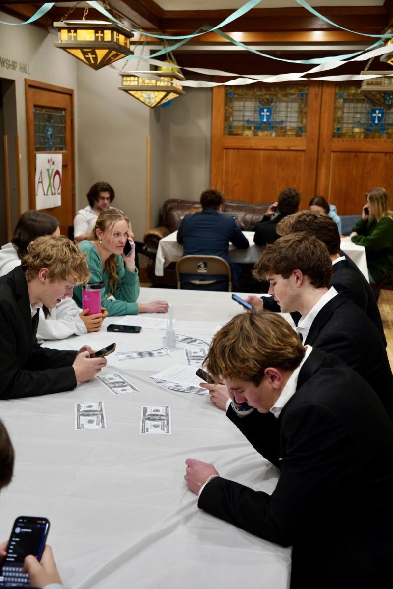 The Sigma Chi Call-A-Thon for the Huntsman Cancer Institute on Feb. 19, 2025 in Salt Lake City. (Photo by Fiona Murray | The Daily Utah Chronicle)