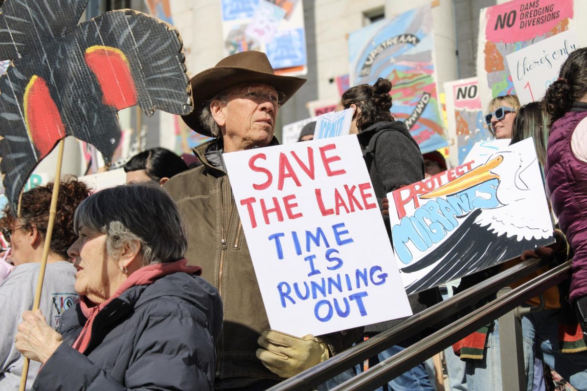 Protesters at the Save Our Great Salt Lake Rally gathered at the Utah State Capitol on Jan. 31, 2026 in downtown Salt Lake City. (Photo by Addy Cowley | The Daily Utah Chronicle)