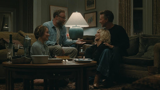 Olivia Wilde, Seth Rogen, Penélope Cruz and Edward Norton appear in "The Invite" by Olivia Wilde, an official selection of the 2026 Sundance Film Festival. (Courtesy of Sundance Institute | photo c/o “The Invite”)