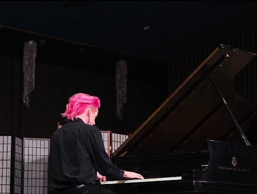 (Kipper Roach plays a piece in SUU's Thorley Recital Hall | Photo courtesy of Payson Davis)
