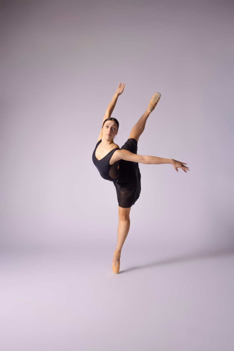 Tori Gilbert pictured in a ballet pose for the U of U dance department. (Photo courtesy of Tori Gilbert)