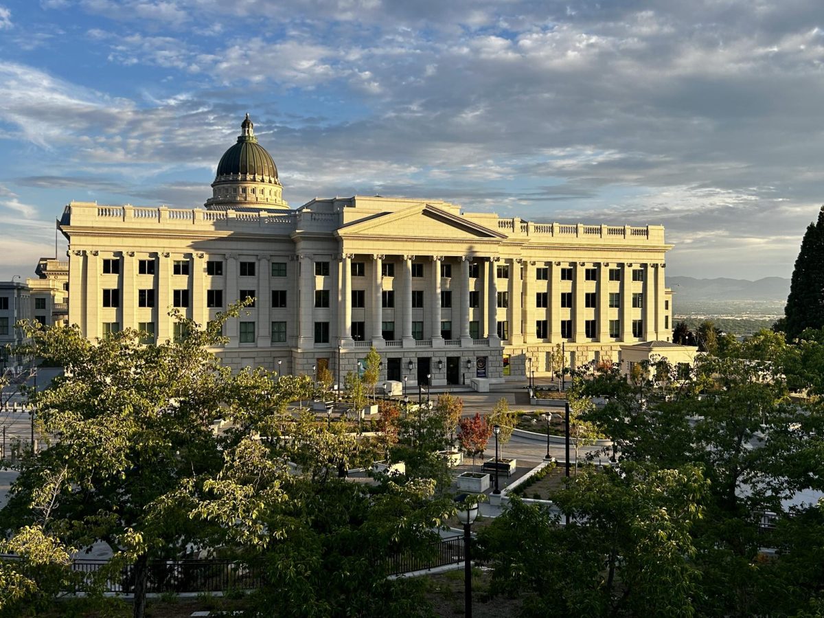 A view of the newly opened Museum of Utah and the state capitol behind it. (Photo by Leo LeBohec)